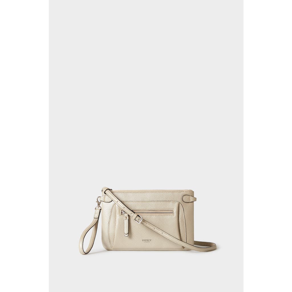 Osprey London The Ruby Leather Crossbody Bag In Gold