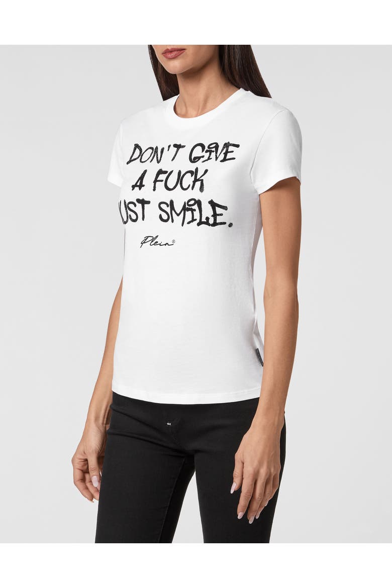 T-Shirt Round Neck Women, Main, color, white