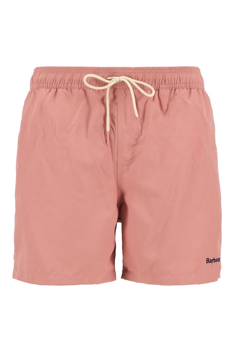Staple Logo Swim Trunks, Alternate, color, PINK CLAY