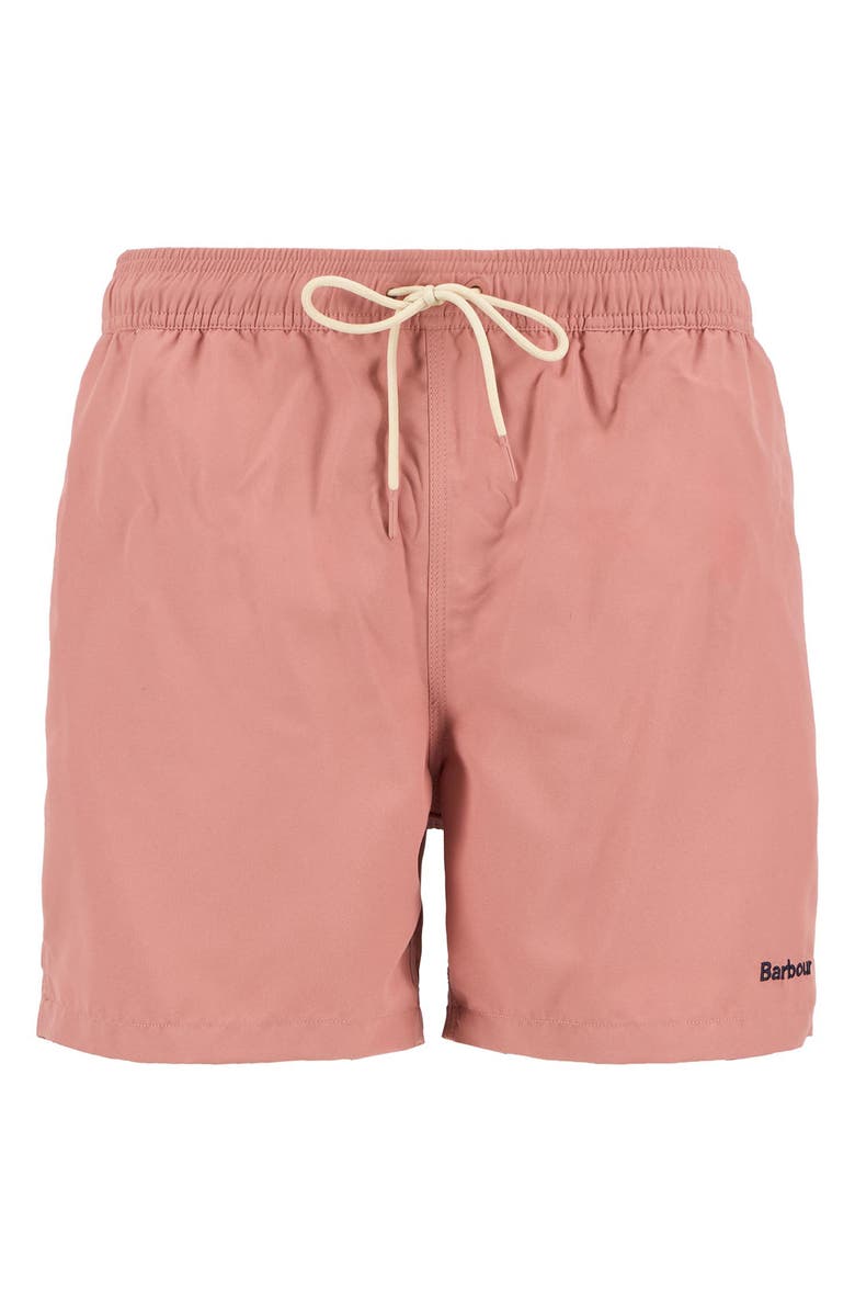 Barbour Staple Logo Swim Trunks, Alternate, color, Pink Clay