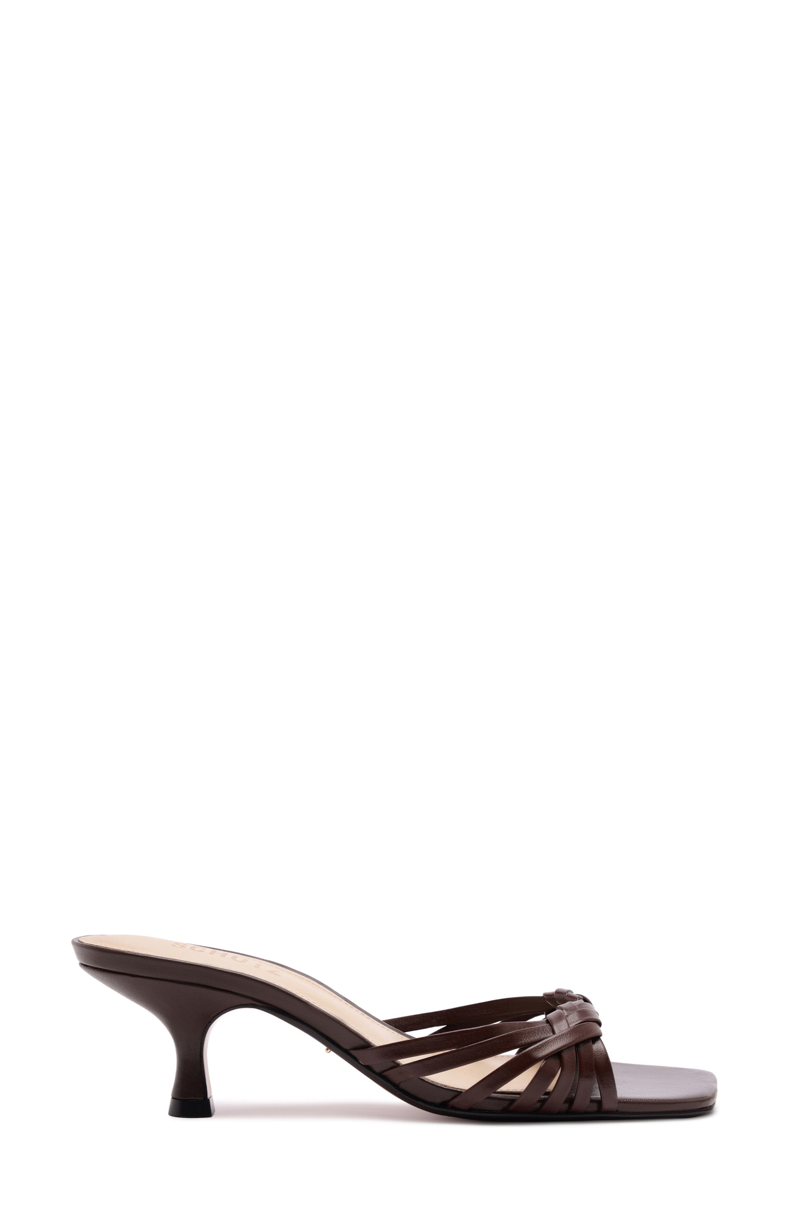 Schutz Tara Interlaced Slide Sandal, Alternate, color, Chestnut Brown
