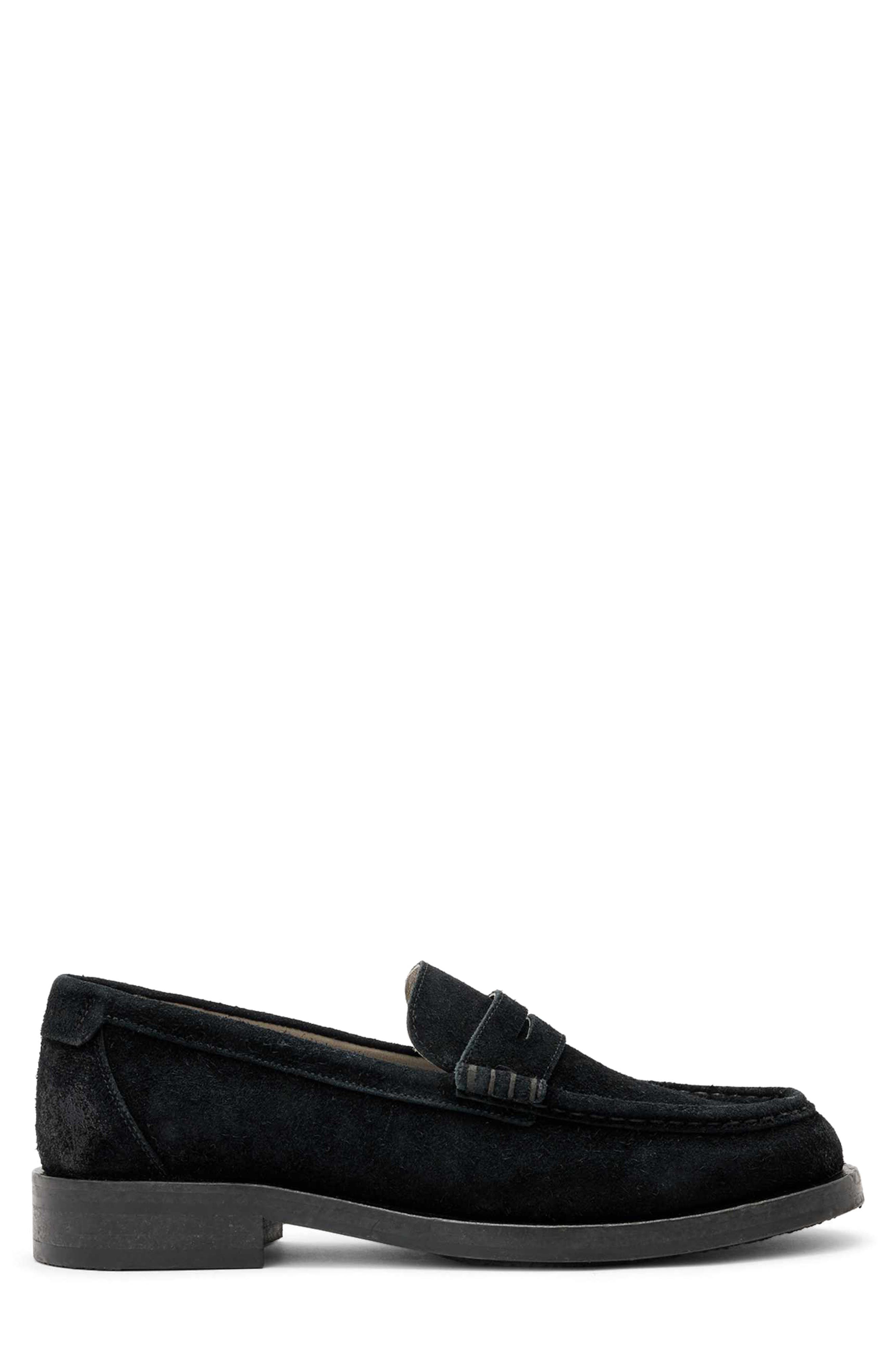 AllSaints Bloom Penny Loafer, Alternate, color, Black