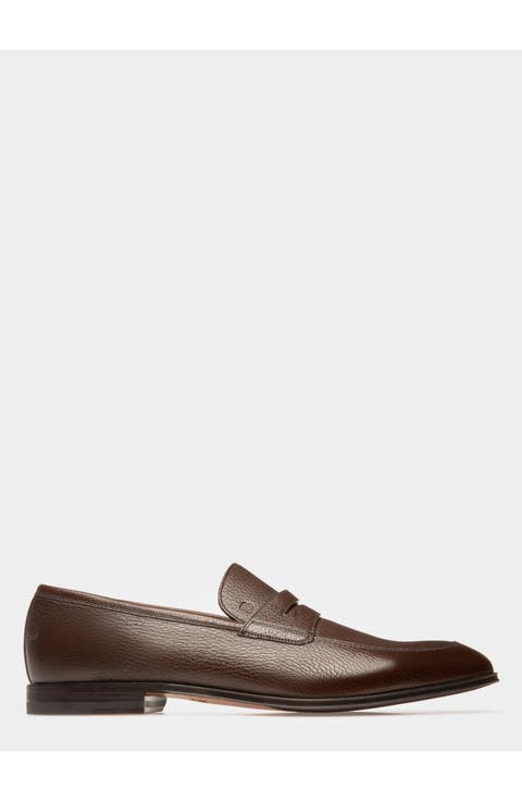 Webb Men's Grained Deer Leather Penny Loafer