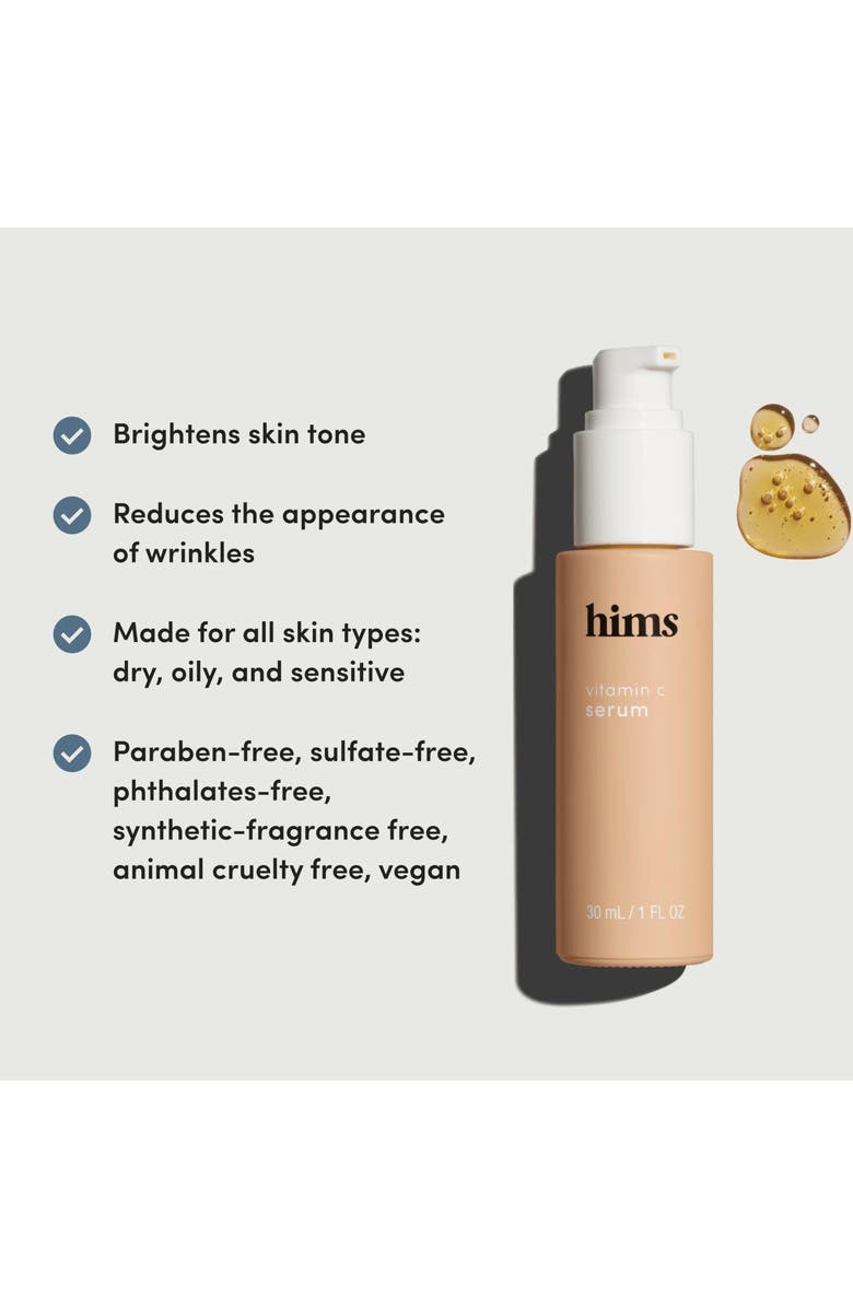 HIMS & HERS Vitamin C Serum Brightening, Balancing, Lightweight Facial Treatment, Alternate, color, Beige