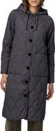 Bernardo Diamond Quilted Hooded Coat