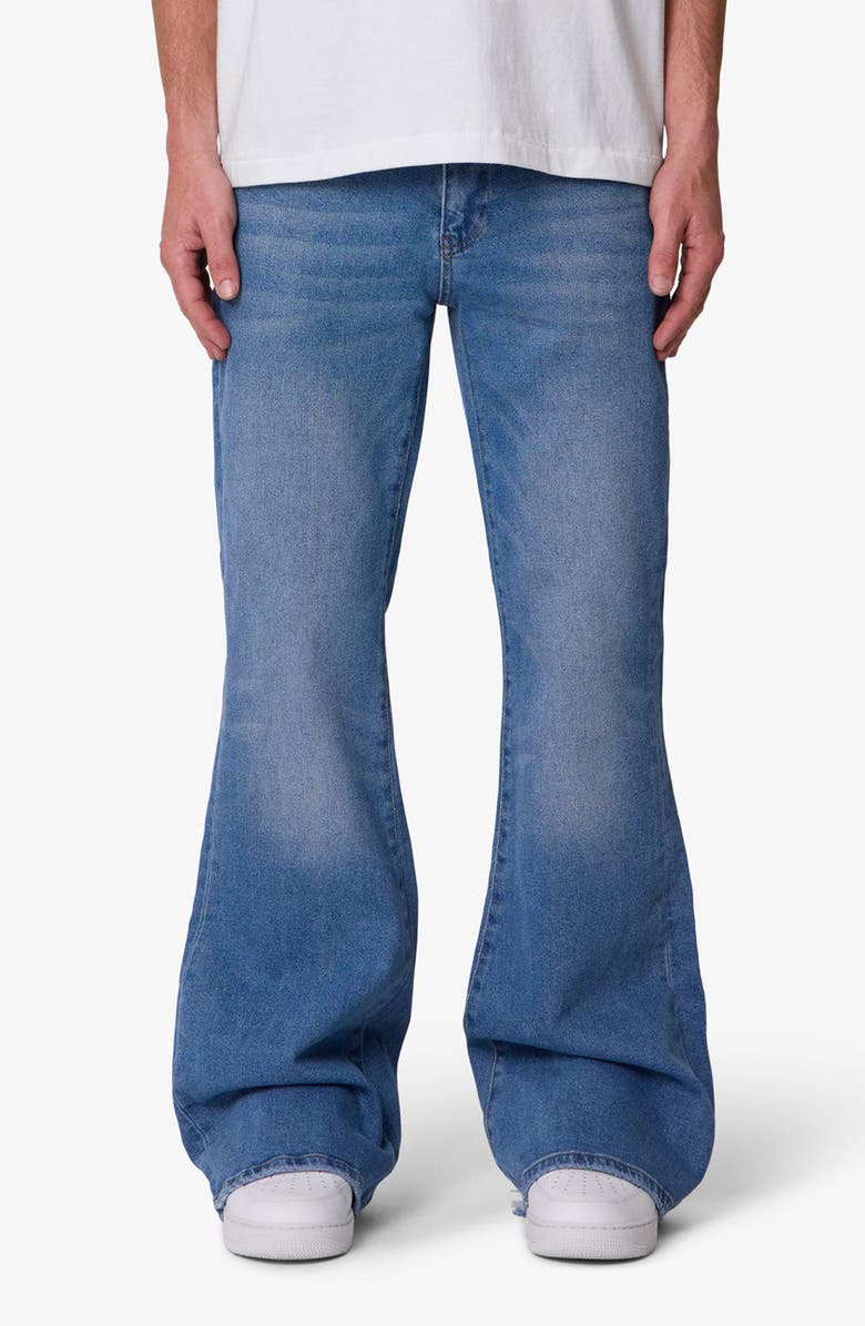 mnml Super Flare Jeans, Main, color, Medium Blue