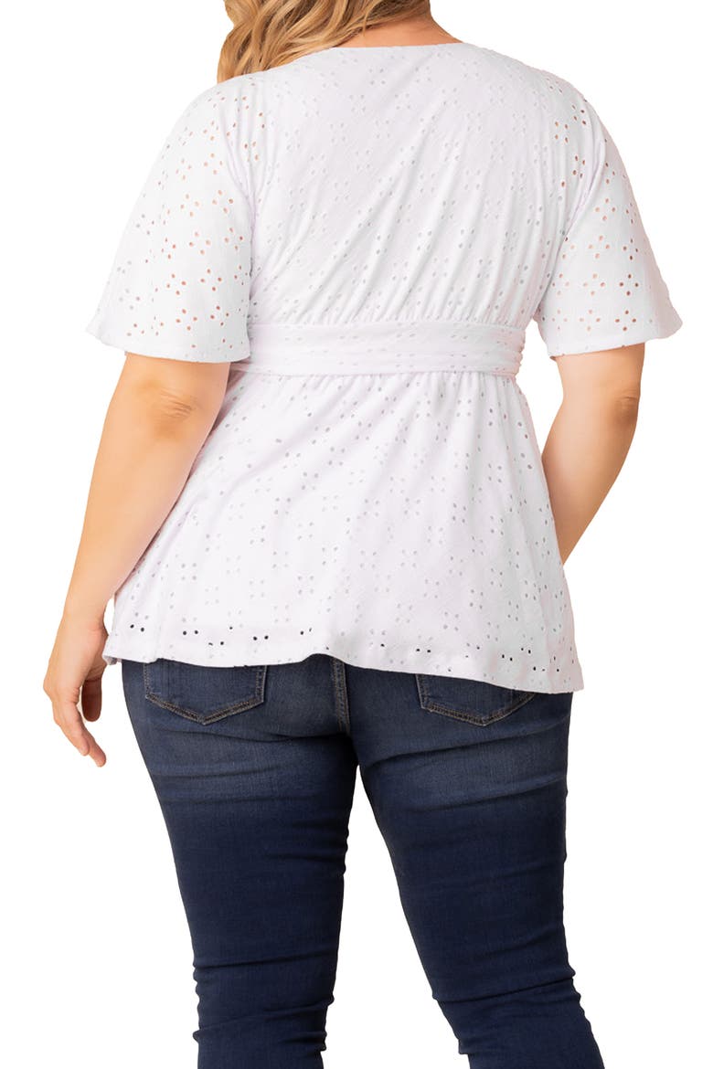 Sunny Day Eyelet Wrap Top, Alternate, color, WHITE