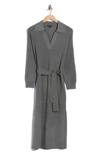 Rails Dru Long Sleeve Tie Waist Sweater Dress In Gray