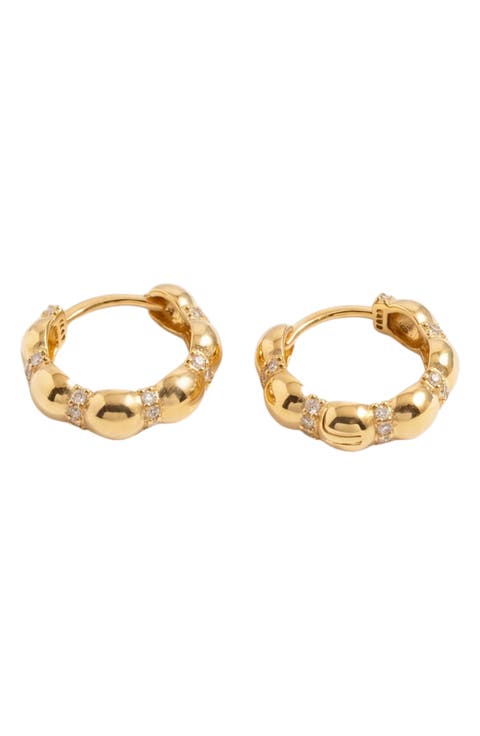 Tiny Pavé Mabel Huggie Hoop Earrings