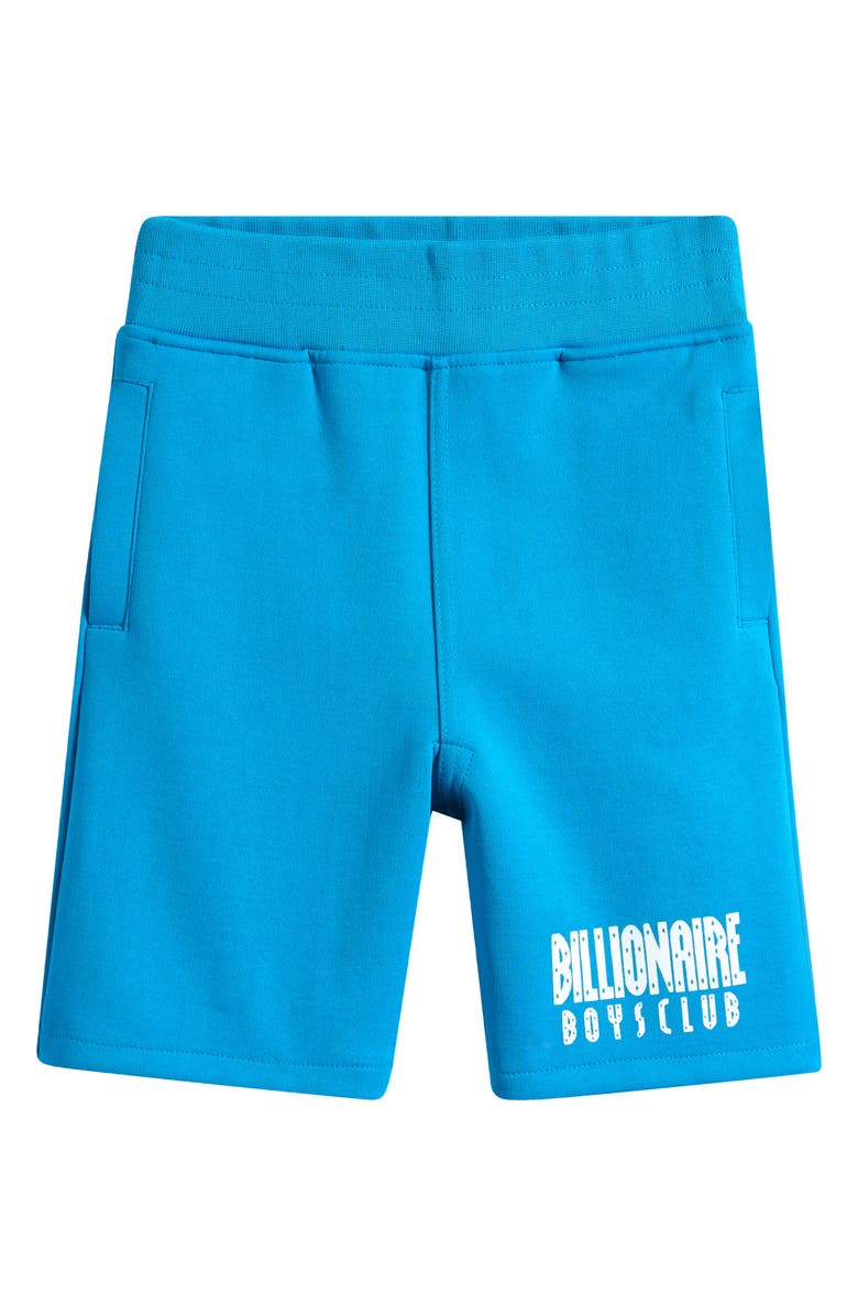 Billionaire Boys Club Kids' Straight Font Logo Sweat Shorts, Main, color, Blue Danub