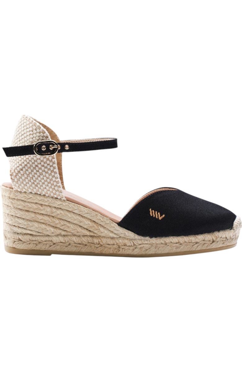 VISCATA Reus Canvas Espadrille Wedges, Main, color, Black