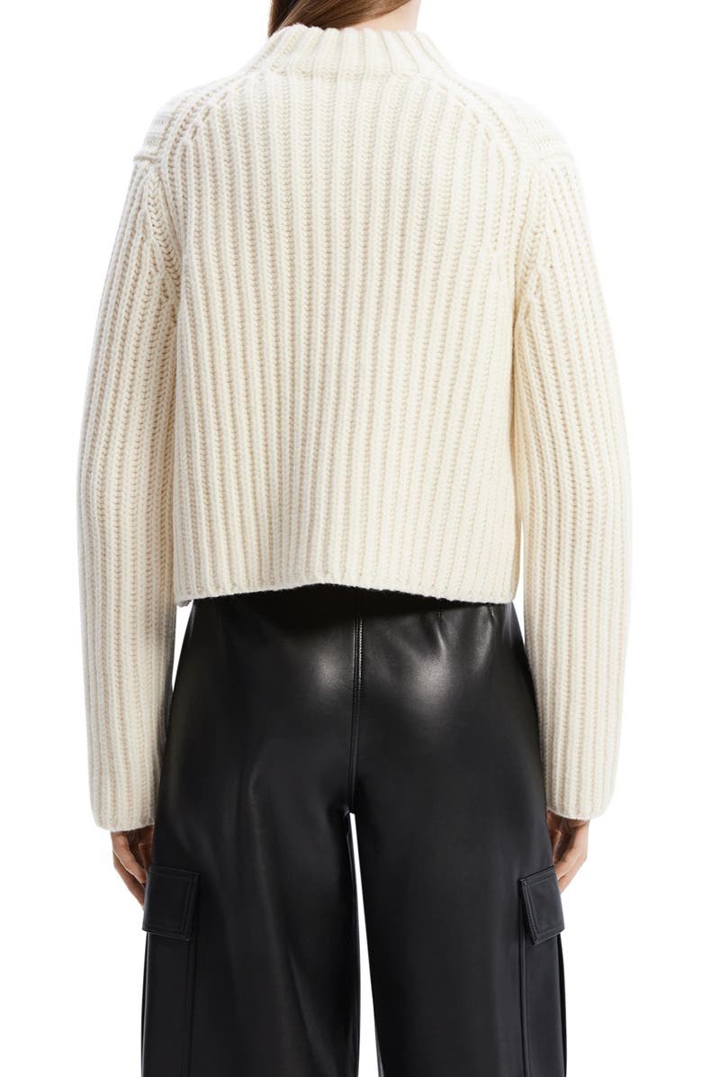 Theory Felted Wool & Cashmere Zip Cardigan, Alternate, color, Ivory