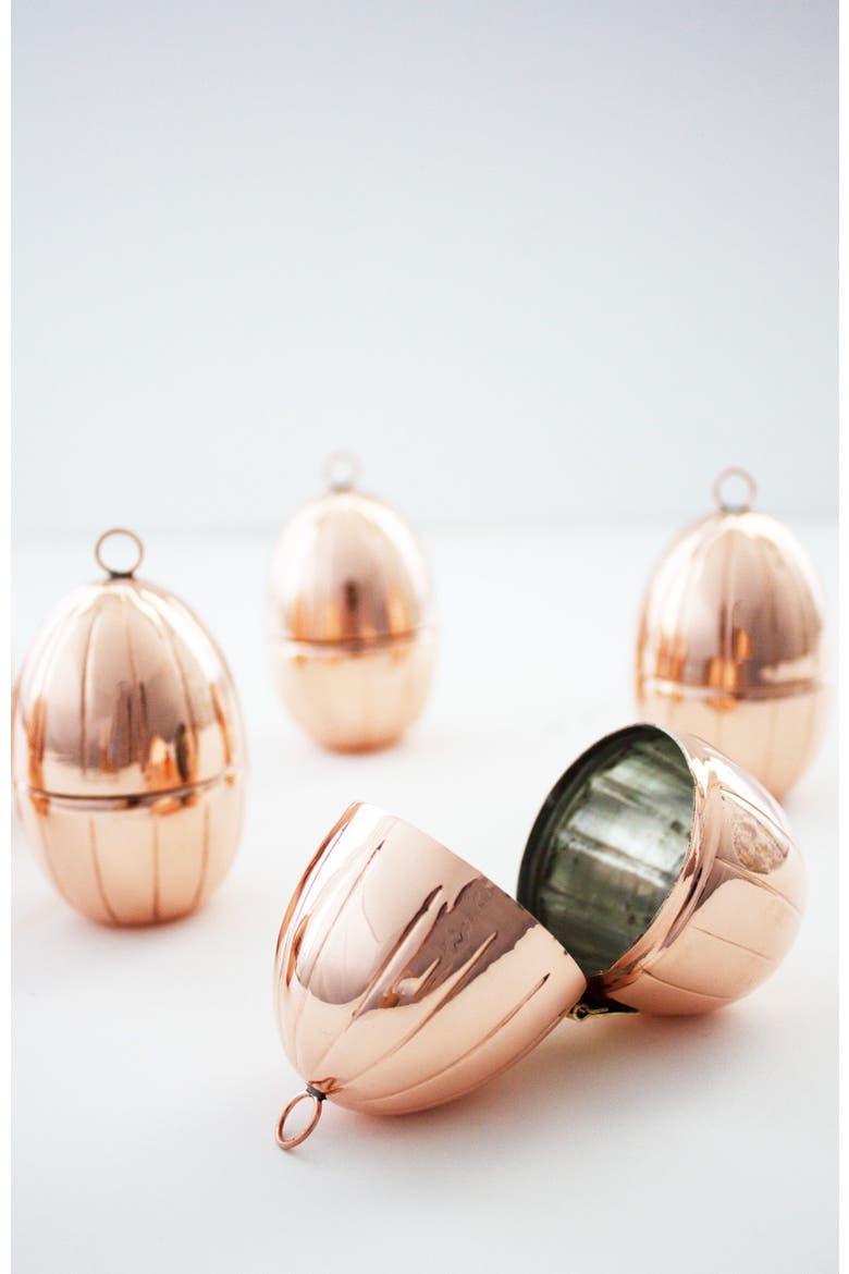 CMK Vintage Inspired Copper Handmade Egg Ornaments, Alternate, color, Copper