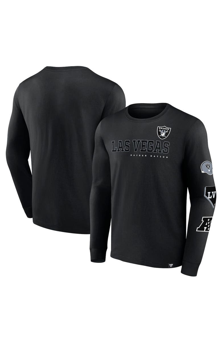 FANATICS Men's Fanatics Branded Black Las Vegas Raiders High Whip Pitcher Long Sleeve T-Shirt, Alternate, color, 