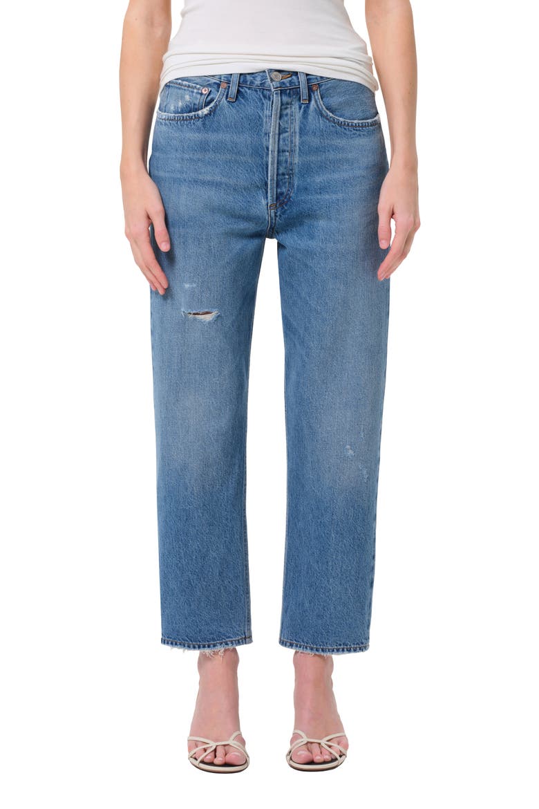 '90s Mid Rise Crop Relaxed Straight Leg Jeans, Main, color, SHRINE
