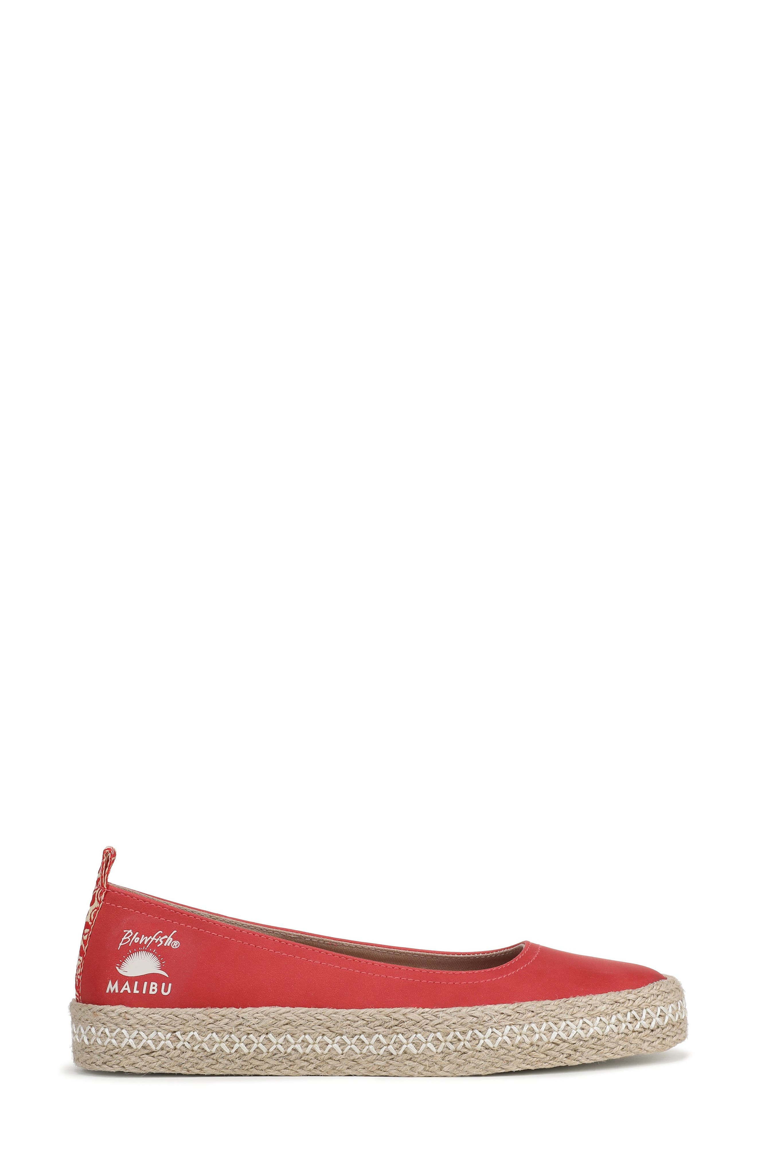 Blowfish Malibu Benita Espadrille Flat, Alternate, color, Red Suede