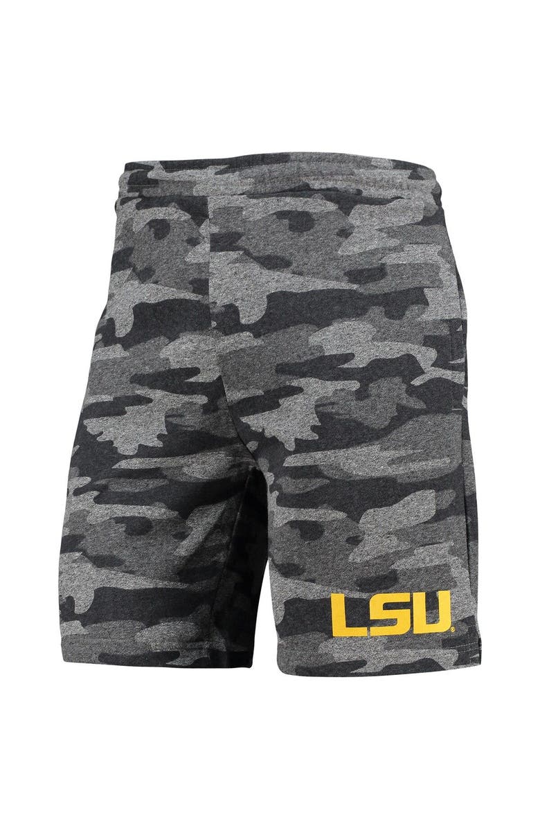 CONCEPTS SPORT Men's Concepts Sport Charcoal/Gray LSU Tigers Camo Backup Terry Jam Lounge Shorts, Alternate, color, Charcoal