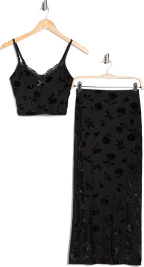 2-Piece Lace Cami & Midi Skirt Set