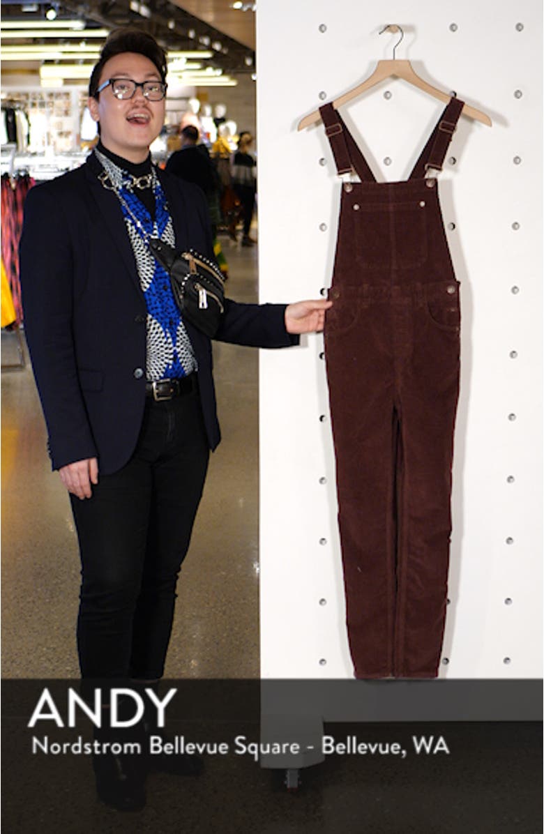Slim Ankle Corduroy Overalls, sales video thumbnail