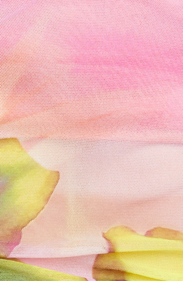 Fuzzi Floral Print Tulle Two-Piece Tankini Swimsuit, Alternate, color, 