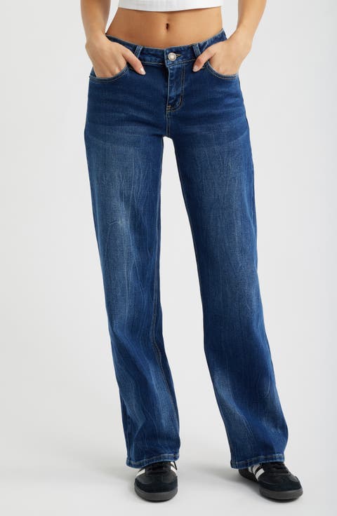 Bella Butterfly Pocket Low Rise Wide Leg Jeans