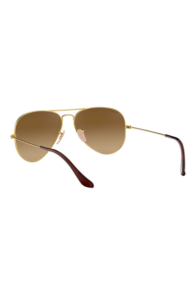 58mm Polarized Aviator Sunglasses, Alternate, color, GOLD/ BROWN GRADIENT