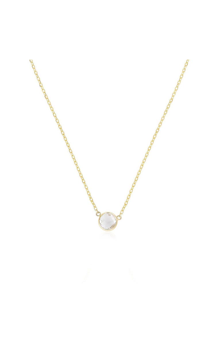The Lovery Fine Jewelry White Topaz Single Bezel Necklace, Main, color, White Topaz