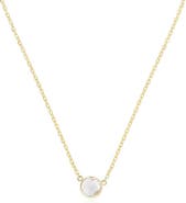 The Lovery Fine Jewelry White Topaz Single Bezel Necklace