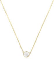 The Lovery Fine Jewelry White Topaz Single Bezel Necklace