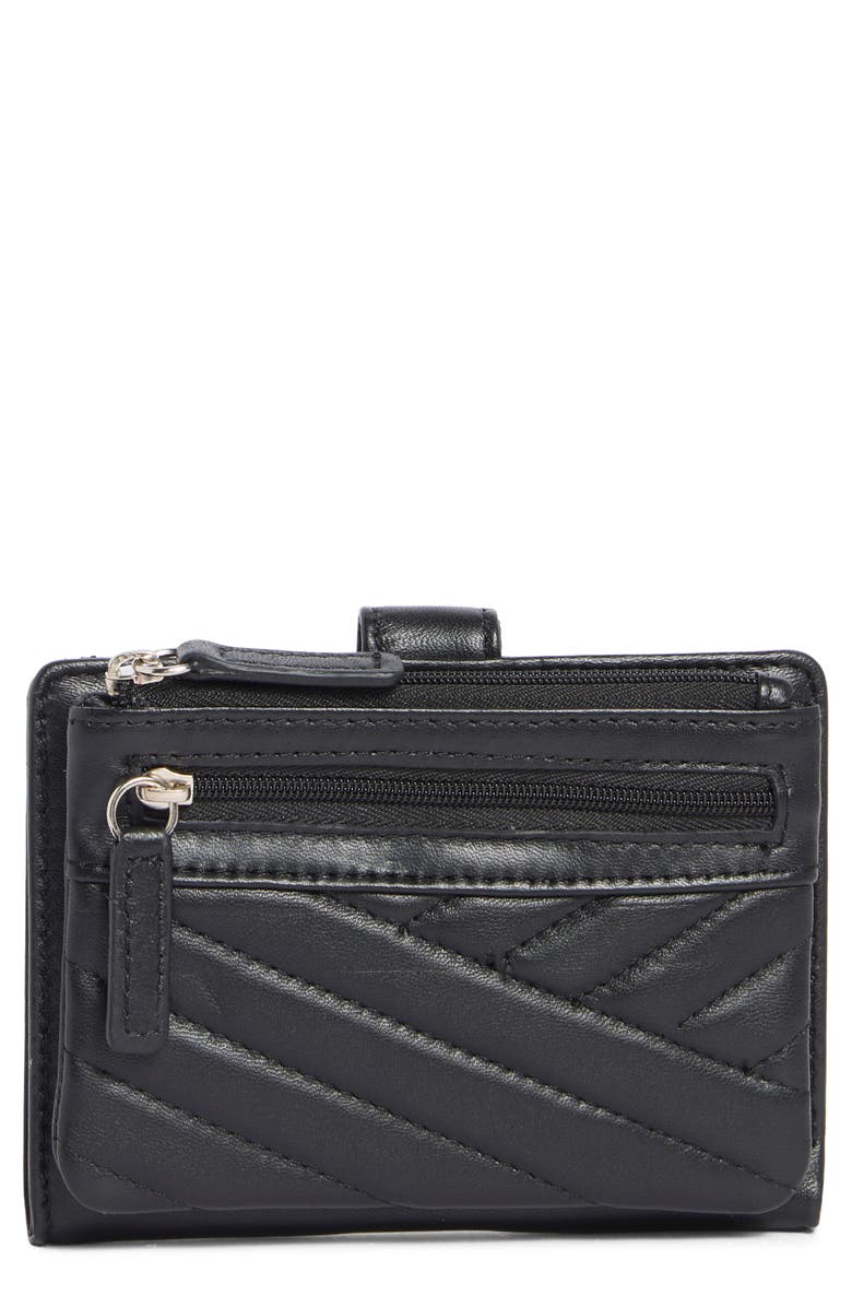 MUNDI SMALL LEATHER GOODS Campbell Quilted Leather Wallet, Main, color, Black