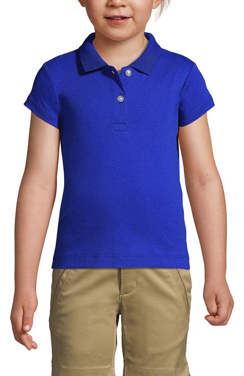 School Uniform Girls Short Sleeve Feminine Fit Interlock Polo Shirt