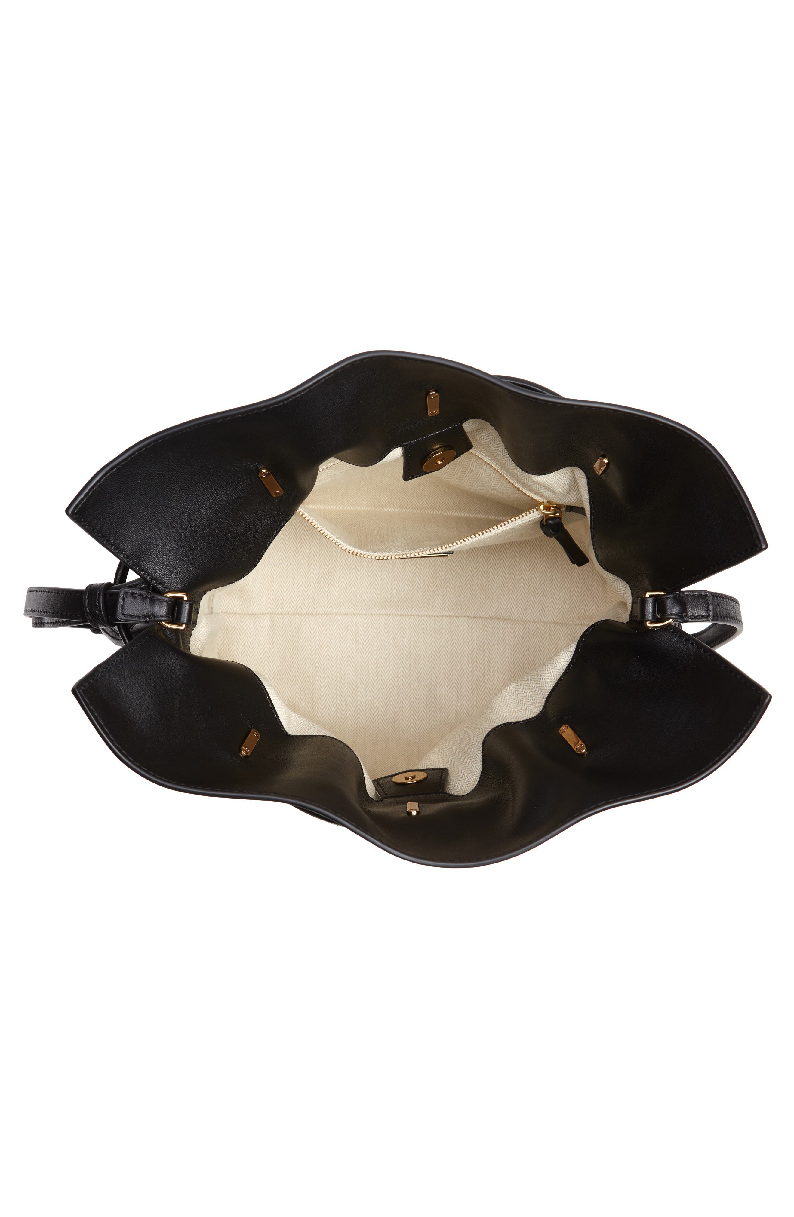 Tory Burch Kira Chevron Quilted Leather Bucket Bag, Alternate, color, 