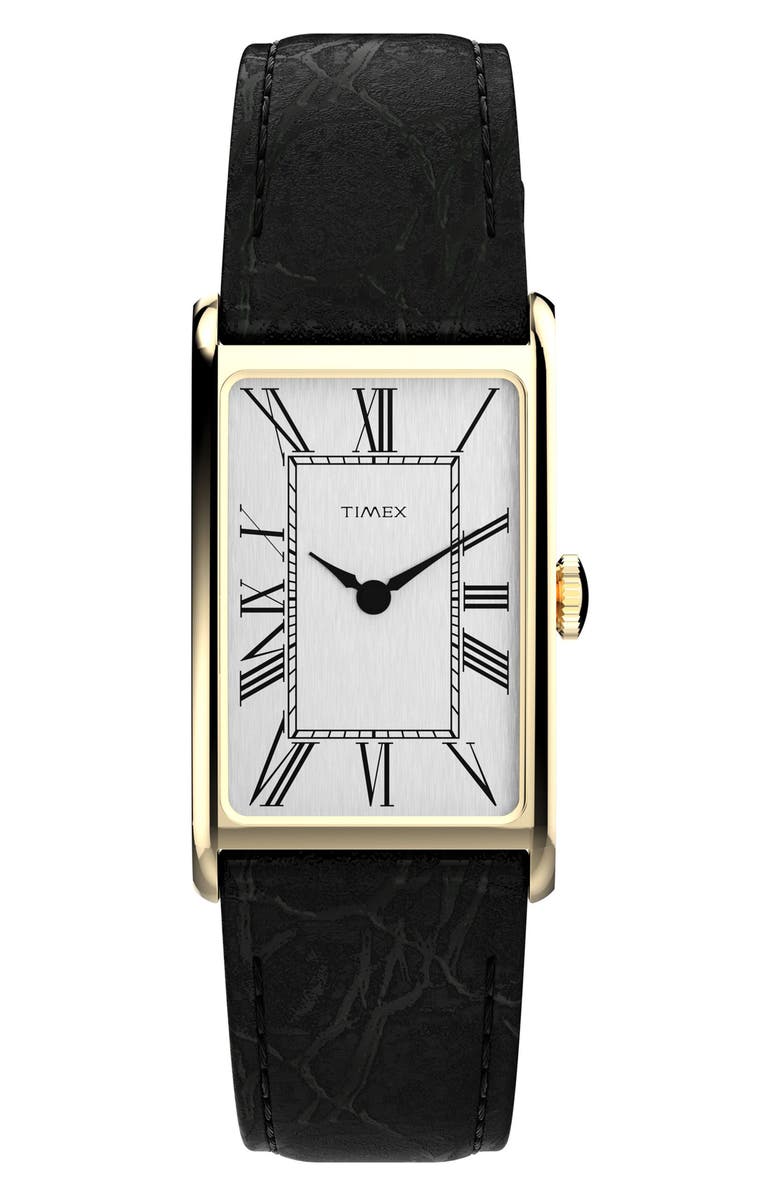 Timex<sup>®</sup> Timex 1976 Lexington Reissue 21mm Leather Strap Watch, Main, color, Gold-Tone
