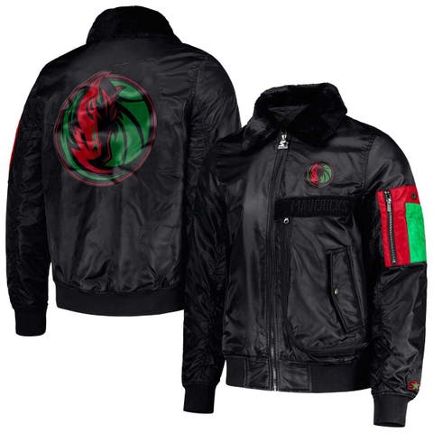Men's Starter x Ty Mopkins Black Dallas Mavericks Black History Month Satin Full-Zip Jacket