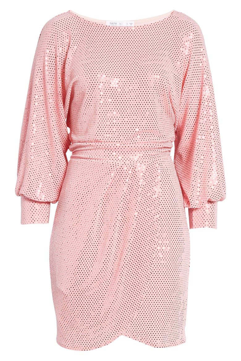 Metallic Dot Cocktail Minidress, Alternate, color, PINK