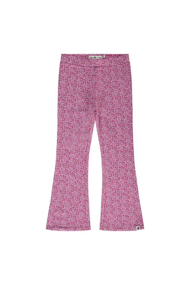 Allover Floral Print Flared Sweat Leggings, Main, color, Burgundy