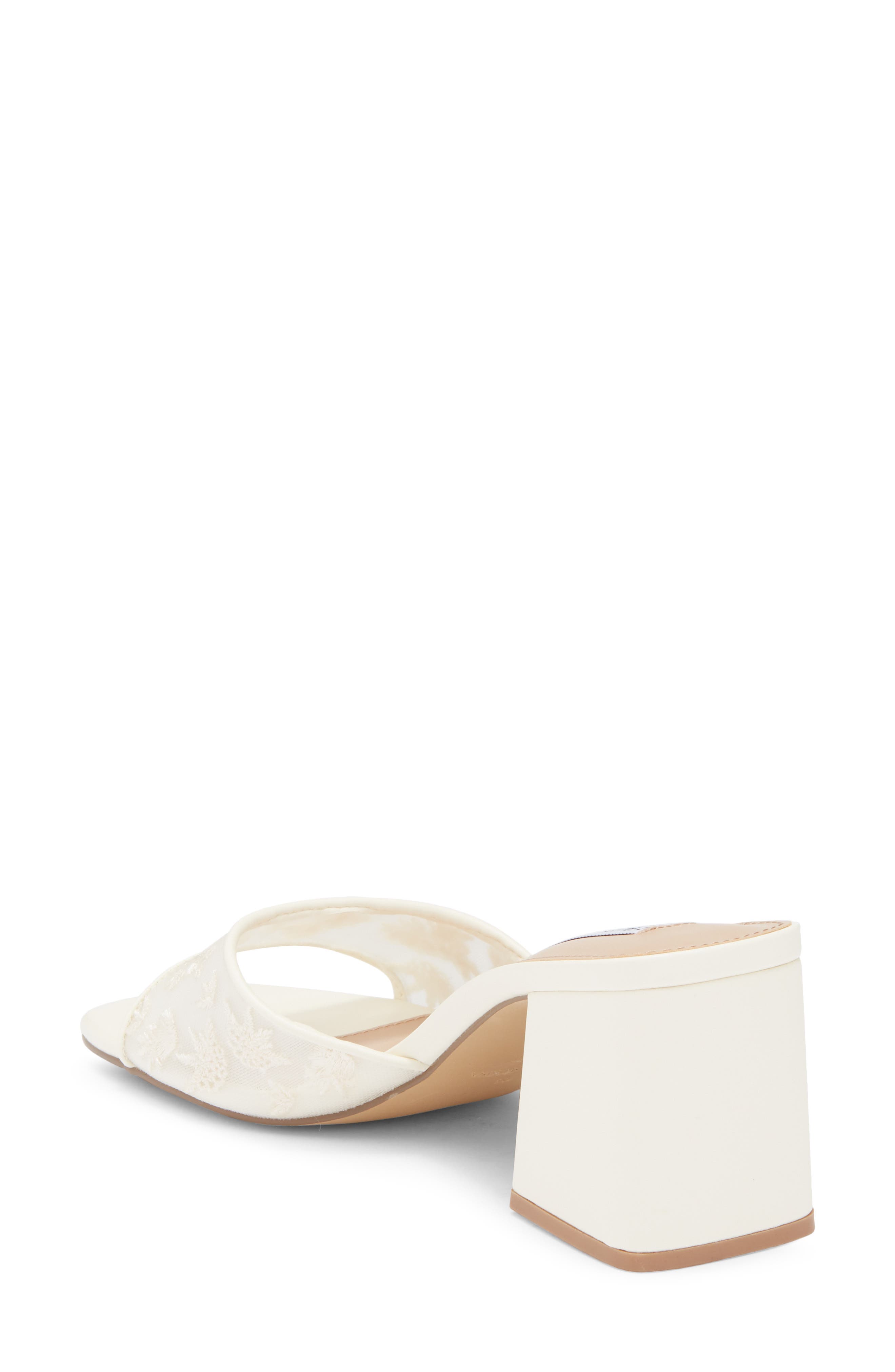 Claudiah Floral Embroidered Slide Sandal, Alternate, color, IVORY