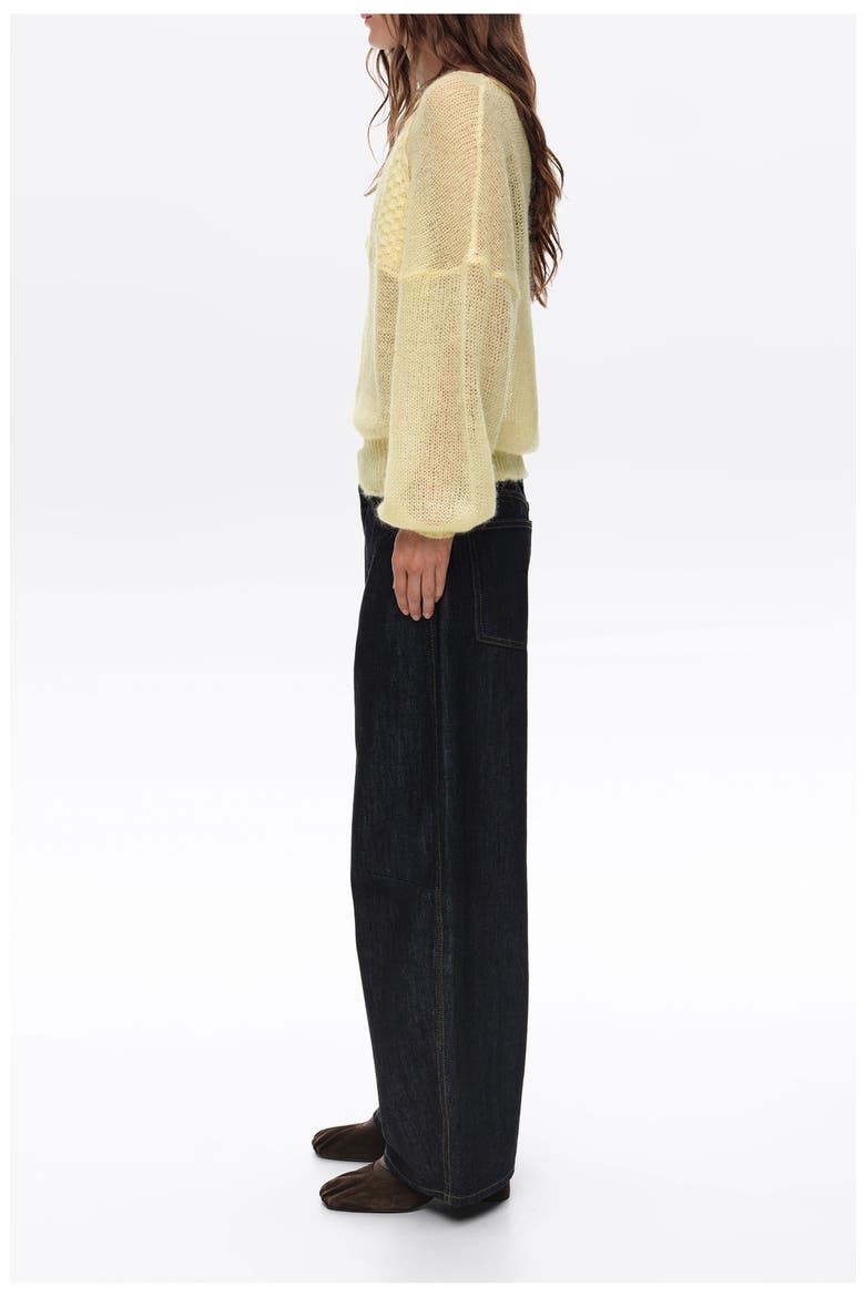 Mohair Sweater with Overlay Top, Alternate, color, LIGHT YELLOW