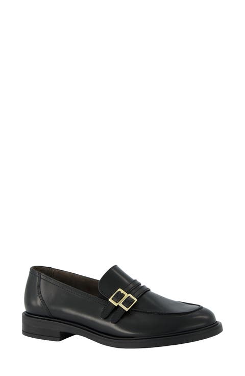 Caspian Two Buckle Leather Loafer (Women)
