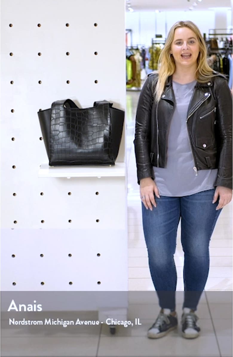 Taylor Croc Embossed Faux Leather Tote, sales video thumbnail