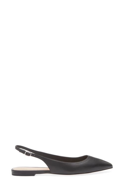 Stuart Weitzman Mara Pointed Toe Slingback Flat In Black