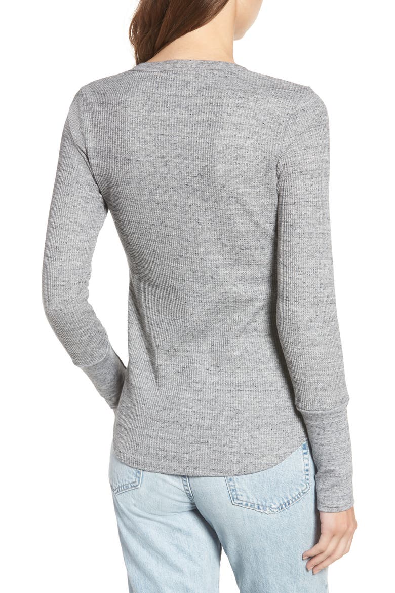 Thermal Henley Tee, Alternate, color, HEATHER GREY