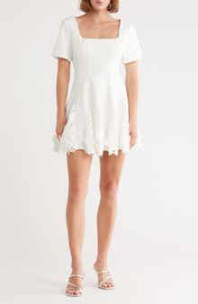 Milly Joy Short Sleeve Lace Godet Minidress