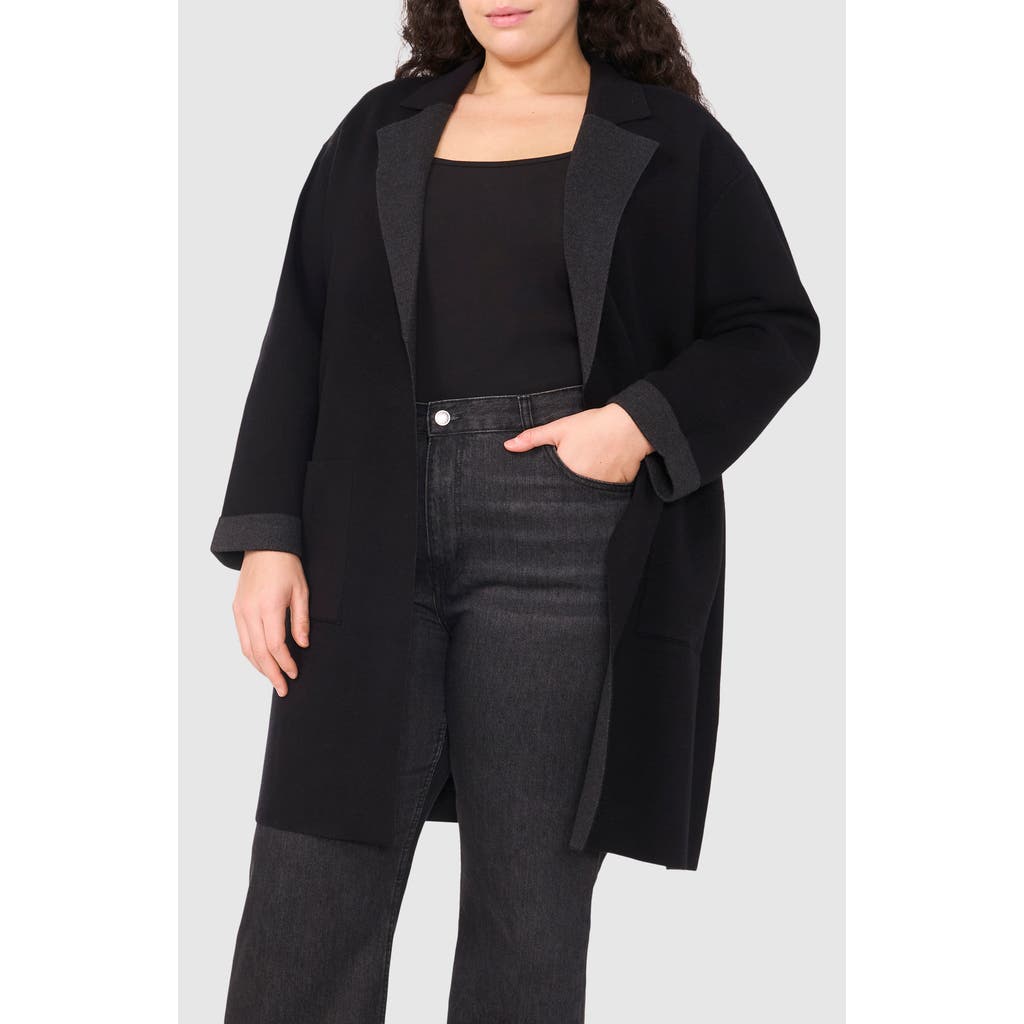 Halogenr Halogen(r) Lapel Long Cardigan In Rich Black