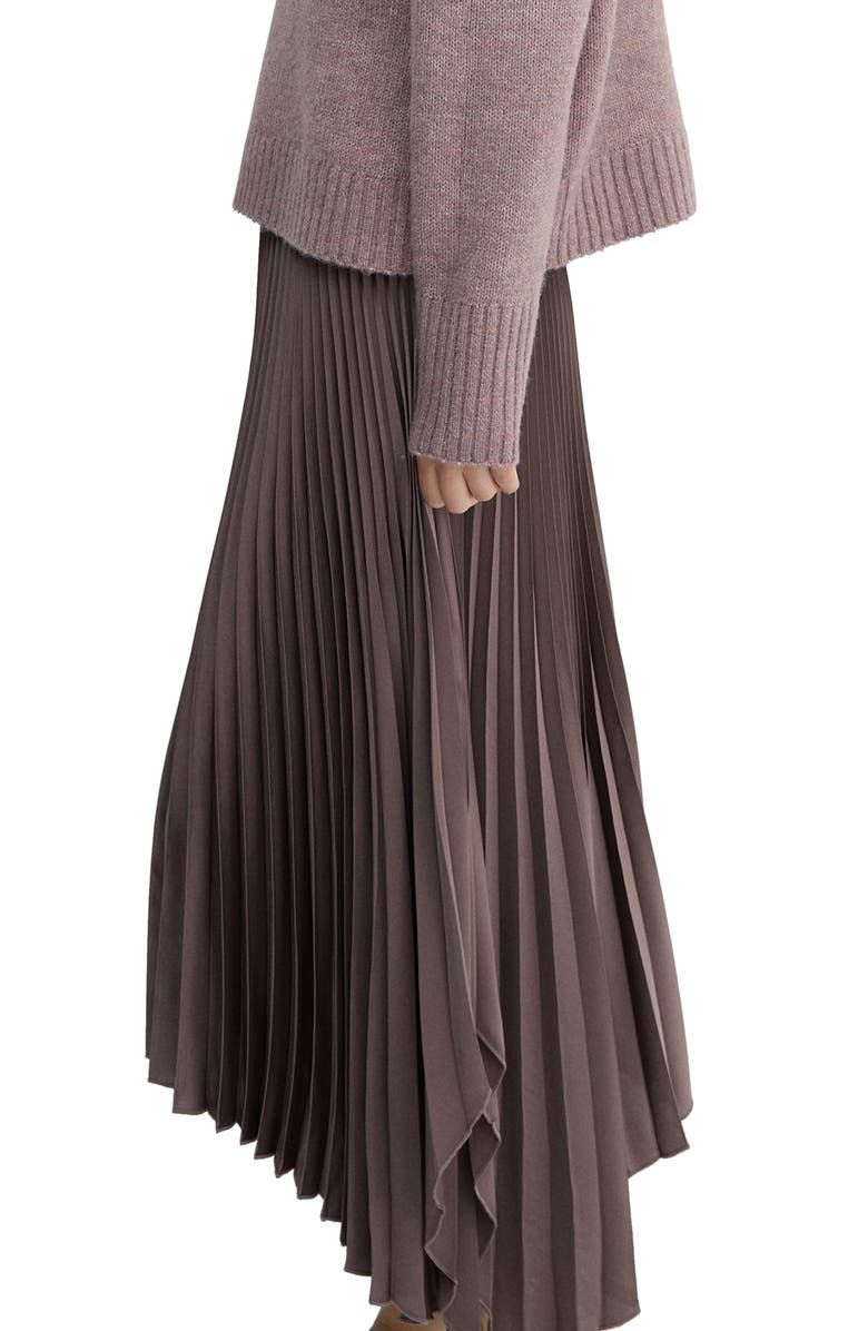 MANGO Handkerchief Hem Pleated Skirt, Alternate, color,