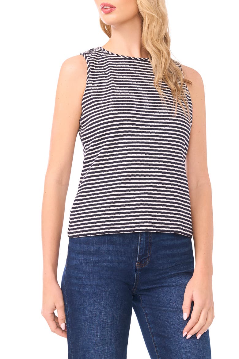 Easy Stripe Knit Tank, Main, color, BARITONE BLUE