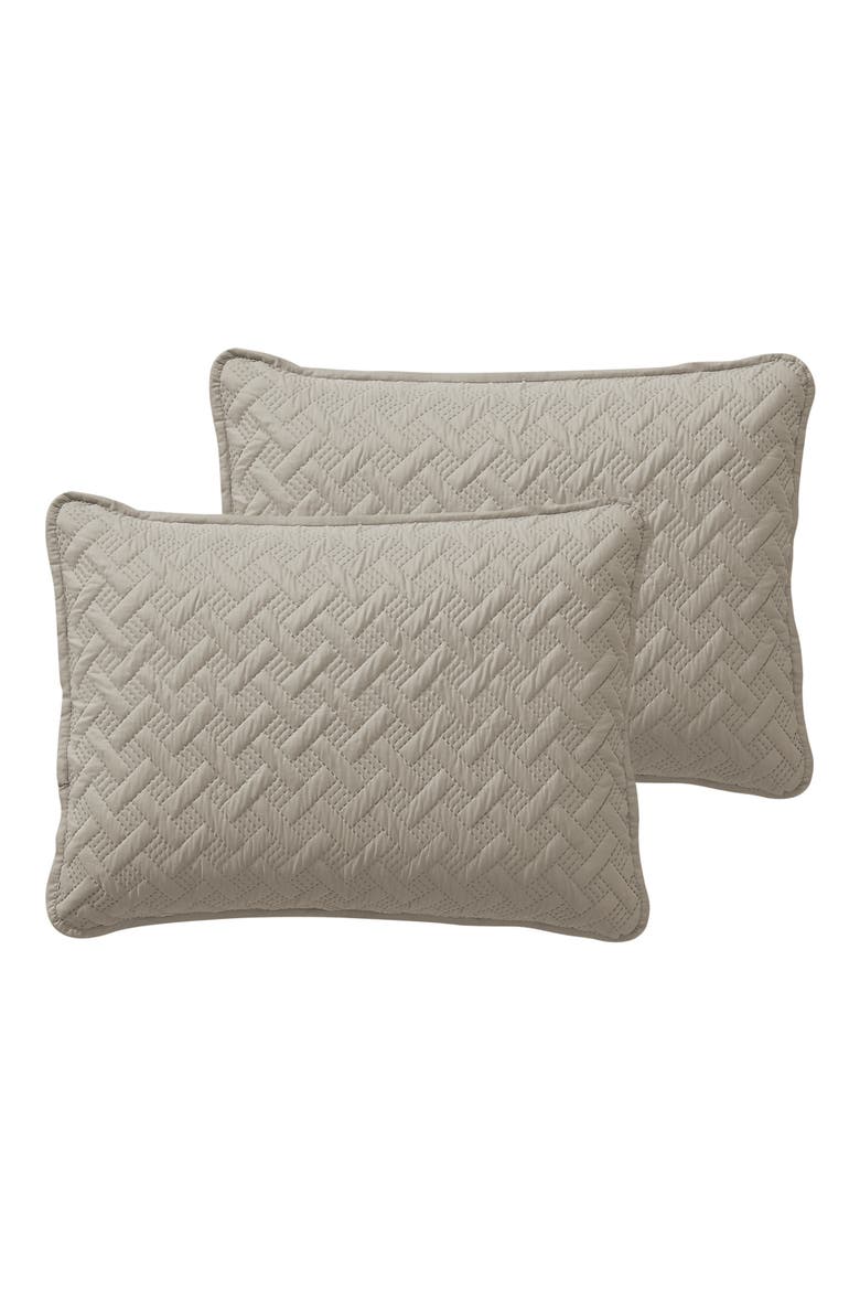 Nina Embossed Basketweave Quilt Set, Alternate, color, TAUPE