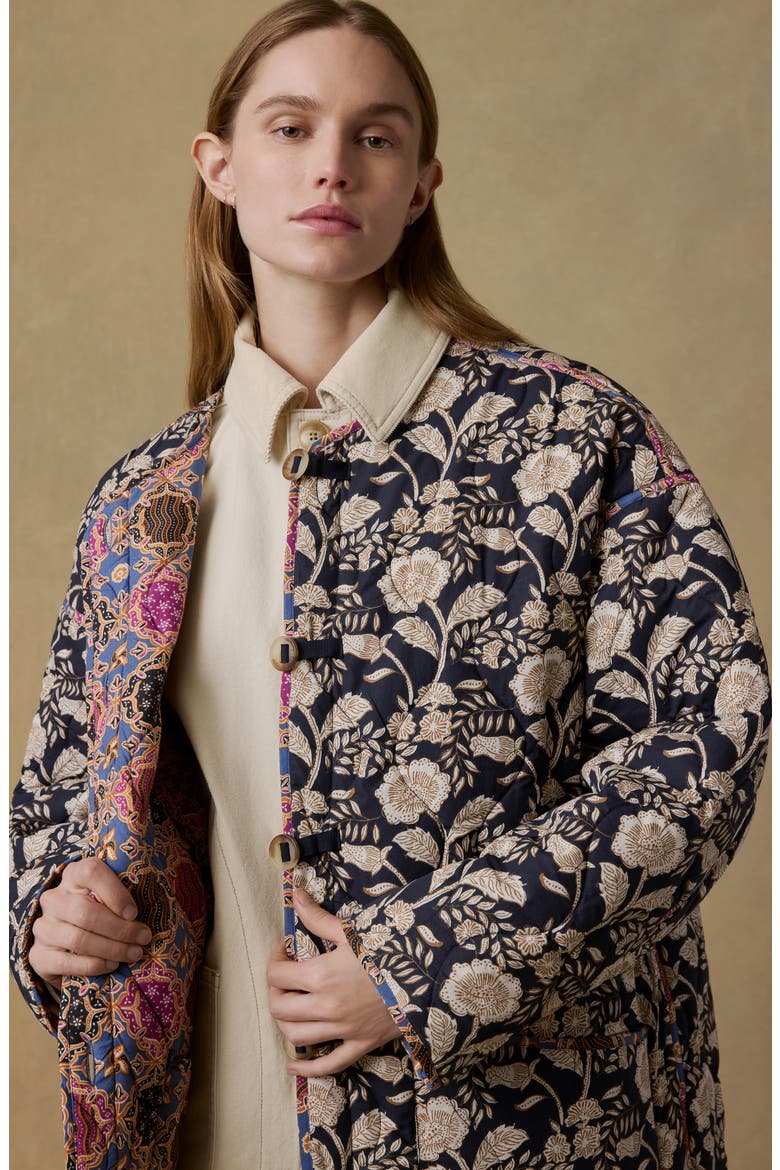 Hunting Island Reversible Organic Cotton Quilted Jacket, Alternate, color, JEWEL TONE MULTI PRINT