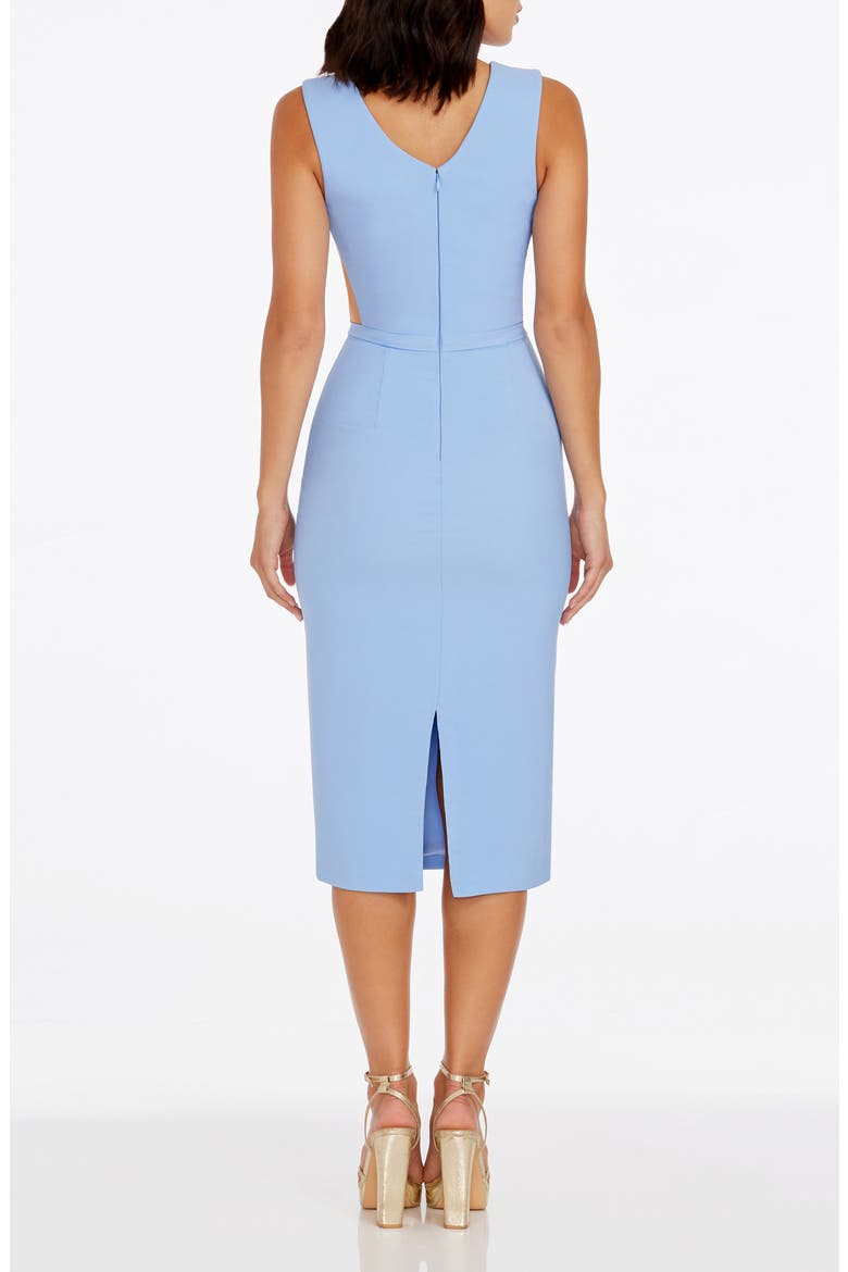 Ivana Illusion Neck Sheath Cocktail Dress, Alternate, color, SKY