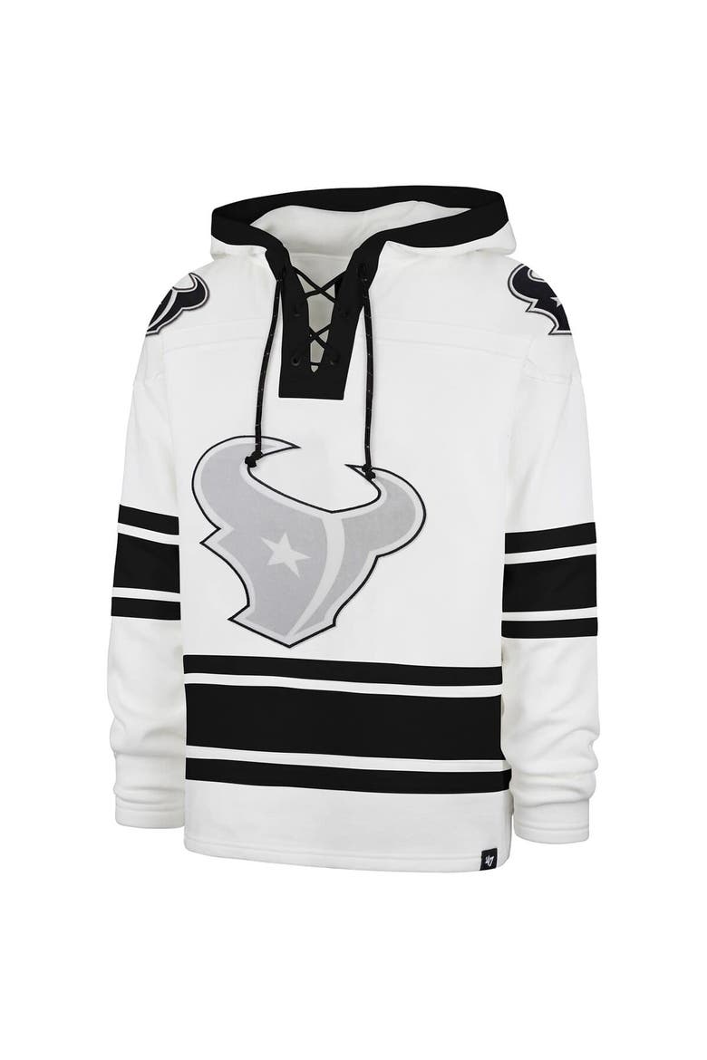 Men's '47  White Houston Texans After Image Superior Lacer with Hood, Alternate, color, White